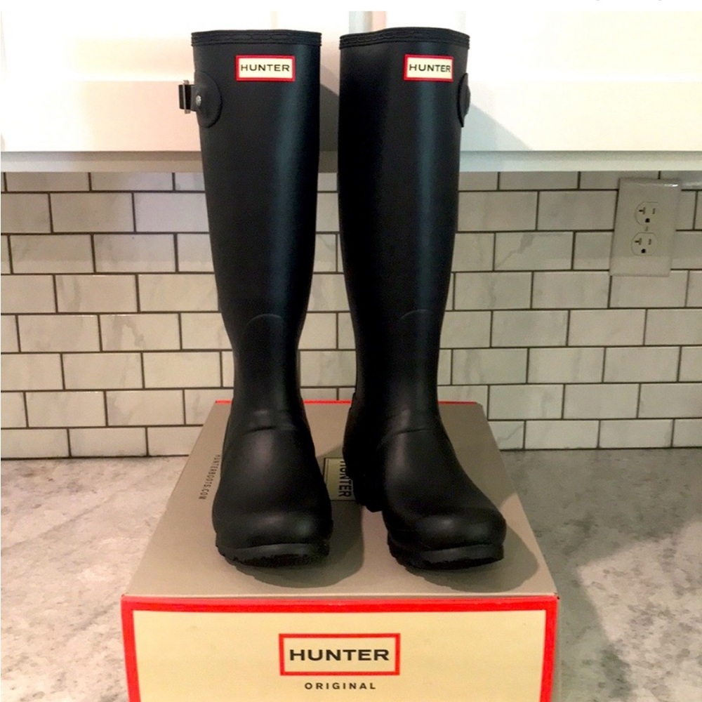 Hunter boots in black